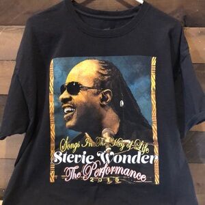 COPY - Stevie Wonder Songs in the Key of Life 2015 Tour Shirt XL Black Gold